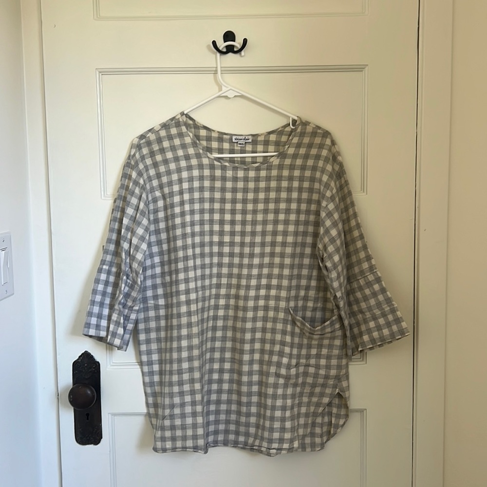 Steven Alan Gray and White Gingham Tunic